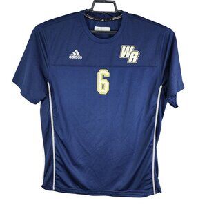 Mens Blue Adidas WR Number 6 Soccer Jersey Short Sleeve Crew Neck Size L